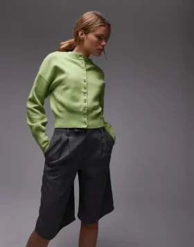 Topshop Breigoed, compact vest met getailleerde taille