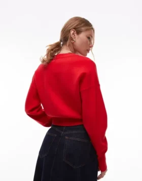 Topshop Breigoed, compact vest met getailleerde taille