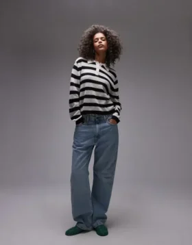 Topshop breigoed, lichtgewicht gestreepte polo