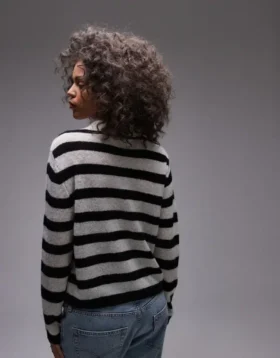 Topshop breigoed, lichtgewicht gestreepte polo