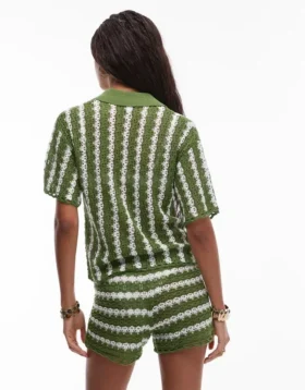 Topshop breigoed shirt met gestreepte steken