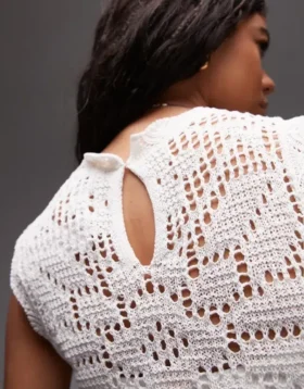 Topshop breigoed Stitchy-tanktop met geschulpte rand
