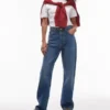 Topshop jeans met hoge taille en rechte pasvorm