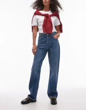 Topshop jeans met hoge taille en rechte pasvorm
