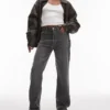 Topshop jeans met hoge taille en rechte pasvorm