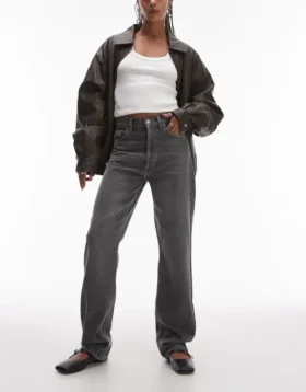 Topshop jeans met hoge taille en rechte pasvorm