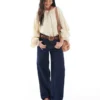Topshop jeans met lage taille en relaxte pasvorm