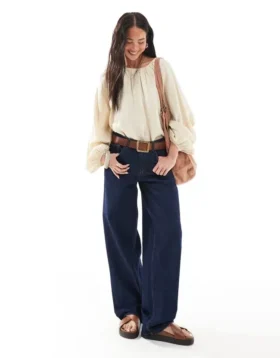 Topshop jeans met lage taille en relaxte pasvorm