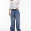 Topshop jeans met lage taille en relaxte pasvorm