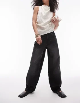 Topshop jeans met lage taille en relaxte pasvorm
