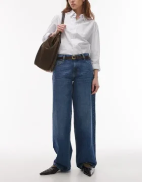 Topshop jeans met lage taille en relaxte pasvorm