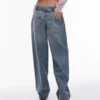 Topshop jeans met lage taille en relaxte pasvorm