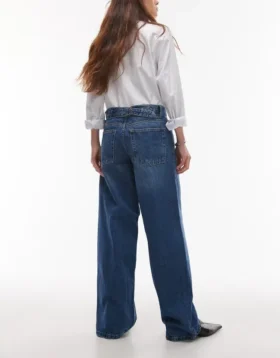 Topshop jeans met lage taille en relaxte pasvorm