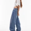 Topshop jeans met lage taille en relaxte pasvorm