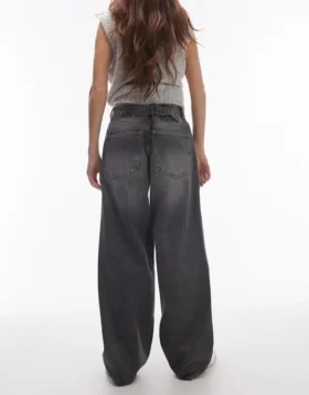 Topshop-jeans met lage taille en wijde pijpen