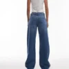 Topshop-jeans met lage taille en wijde pijpen