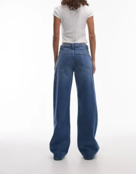 Topshop-jeans met lage taille en wijde pijpen