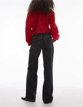 Topshop-jeans met lage taille en wijde pijpen