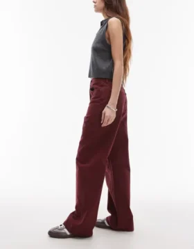 Topshop jeans met middelhoge taille en wijde pijpen