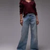 Topshop jeans met middelhoge taille en wijde pijpen