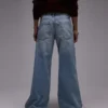Topshop jeans met middelhoge taille en wijde pijpen
