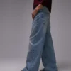 Topshop jeans met middelhoge taille en wijde pijpen