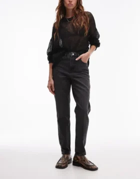 Topshop Mom-fit-Jeans met hoge taille