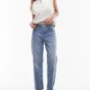 Topshop rechte Jeans met middelhoge taille