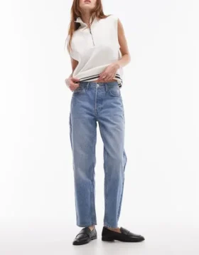 Topshop rechte Jeans met middelhoge taille