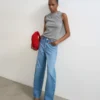 Tsalma High Rise Barrel Fit-Jeans