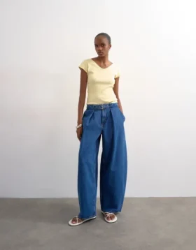 Tsbelle Mid Rise Barrel Fit-Jeans