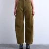 Tsbriana-jeans met superlage taille en wijde pijpen
