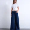 Tsclara-Jeans met middelhoge taille en wijde pijpen