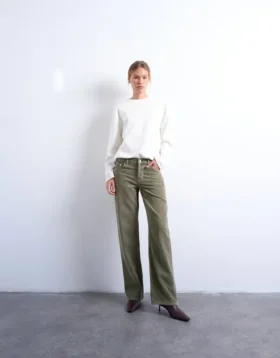 Tsember-jeans met lage taille en normale pasvorm