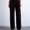 Tsember-jeans met lage taille en wijde pijpen