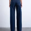 Tsember-jeans met lage taille en wijde pijpen
