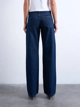Tsember-jeans met lage taille en wijde pijpen