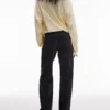 Tsember-jeans met lage taille en wijde pijpen