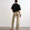 Tsember-jeans met lage taille en wijde pijpen