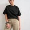 Tsember-jeans met lage taille en wijde pijpen
