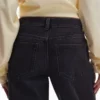 Tsember-jeans met lage taille en wijde pijpen