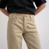 Tsember-jeans met lage taille en wijde pijpen