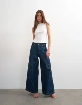Tseva-jeans met middelhoge taille en wijde pijpen
