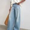 Tshorizon-Jeans met middelhoge taille en wijde pijpen