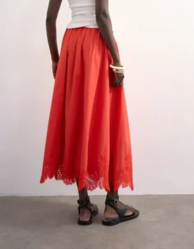 Tslina lange rok met middelhoge taille