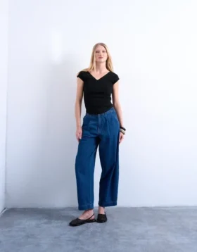 Tsmari-Jeans met hoge taille en wijde pijpen