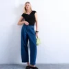 Tsmari-Jeans met hoge taille en wijde pijpen