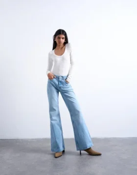 Tsmarie-Jeans met middelhoge taille en uitlopende pijpen
