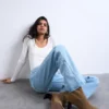 Tsmarie-Jeans met middelhoge taille en uitlopende pijpen