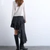 Tsminna midi-rok met hoge taille